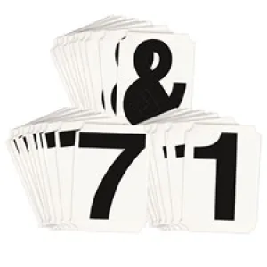 4" Black Helvetica Font Quik-Align Self-Spacing Numbers