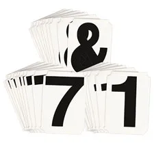 4" Black Helvetica Font Quik-Align Self-Spacing Numbers