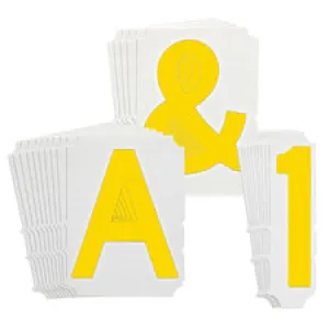 4" Yellow Gothic Font Quik-Align Self-Spacing Numbers and Letters