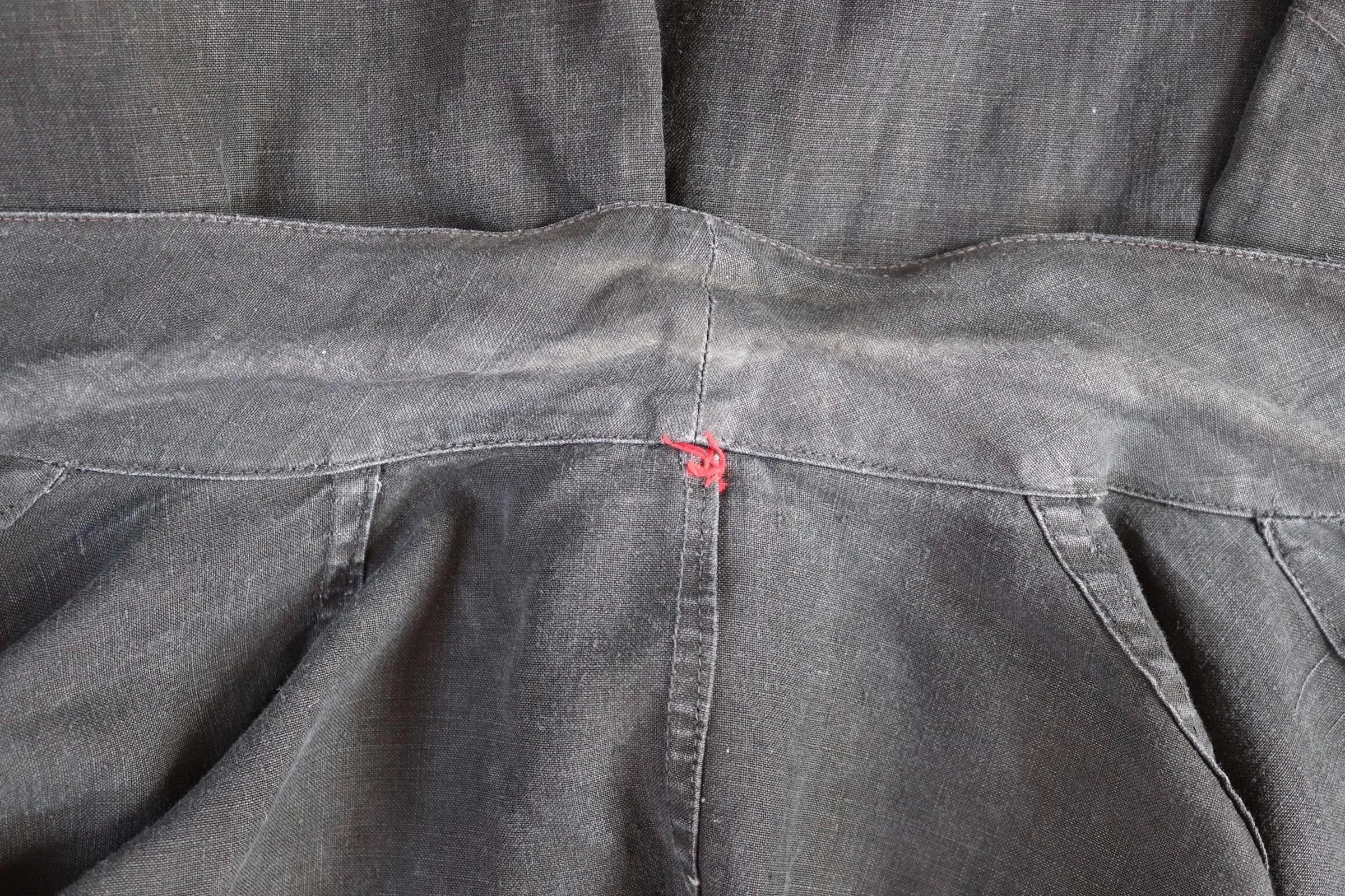 Antique French duster coat - vintage chore jacket - indigo linen workwear - maquignon - 51” chest