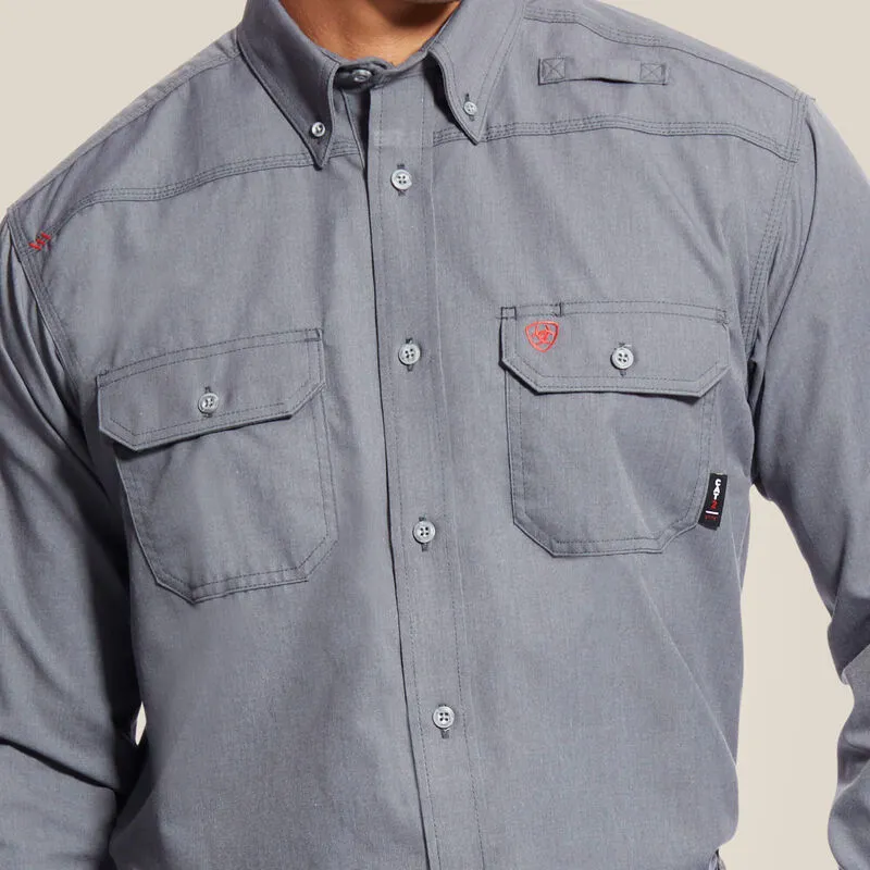 Ariat Men's Featherlight Flame Resist Work Shirt Gunmetal - 10025429