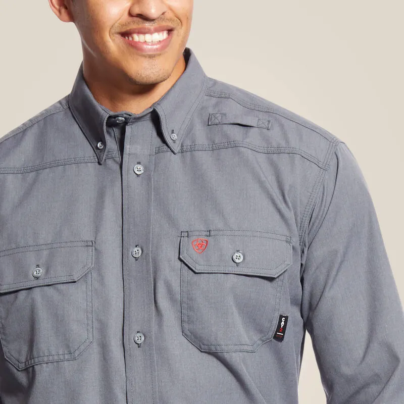 Ariat Men's Featherlight Flame Resist Work Shirt Gunmetal - 10025429