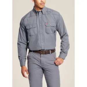 Ariat Men's Featherlight Flame Resist Work Shirt Gunmetal - 10025429