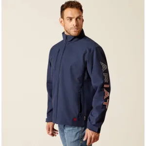 Ariat Men's Flame Resistant Team Logo Softshell Flame Resist Jacket Navy/USA - 10052856