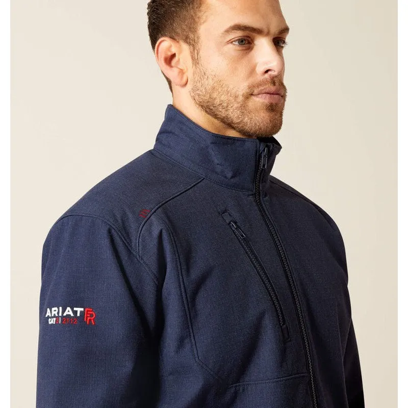 Ariat Men's Flame Resistant Team Logo Softshell Flame Resist Jacket Navy/USA - 10052856