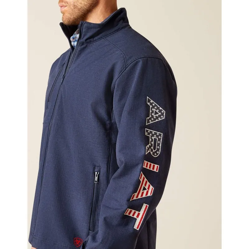 Ariat Men's Flame Resistant Team Logo Softshell Flame Resist Jacket Navy/USA - 10052856