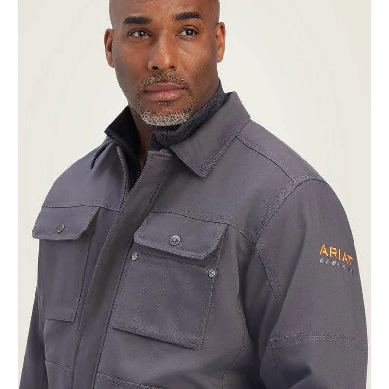 Ariat Men's Rebar DuraCanvas Sherpa-Lined Work Coat Grey - 10041505