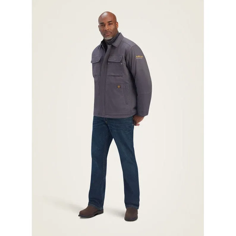 Ariat Men's Rebar DuraCanvas Sherpa-Lined Work Coat Grey - 10041505