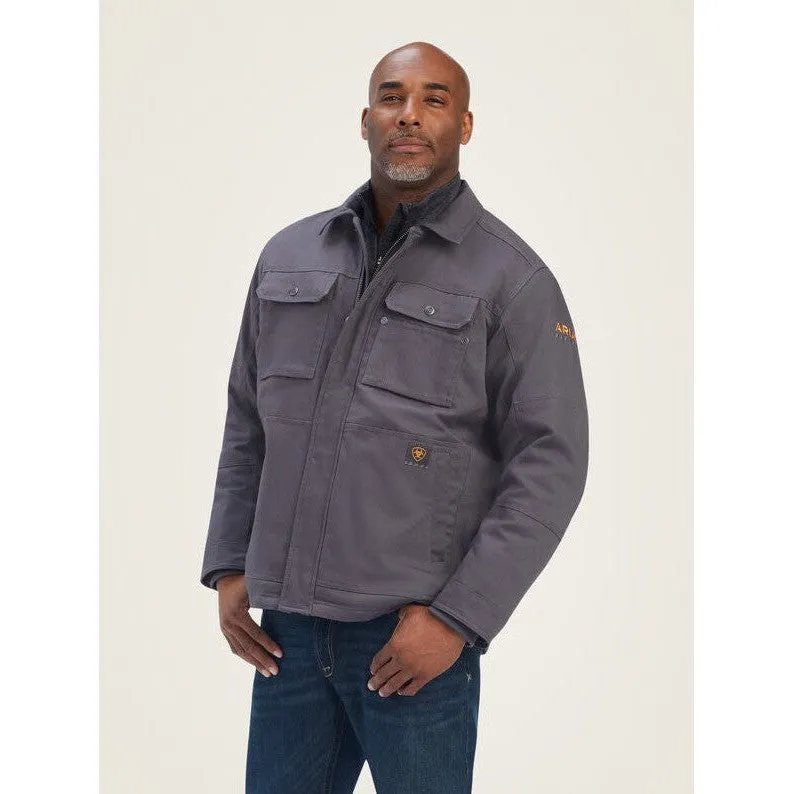Ariat Men's Rebar DuraCanvas Sherpa-Lined Work Coat Grey - 10041505