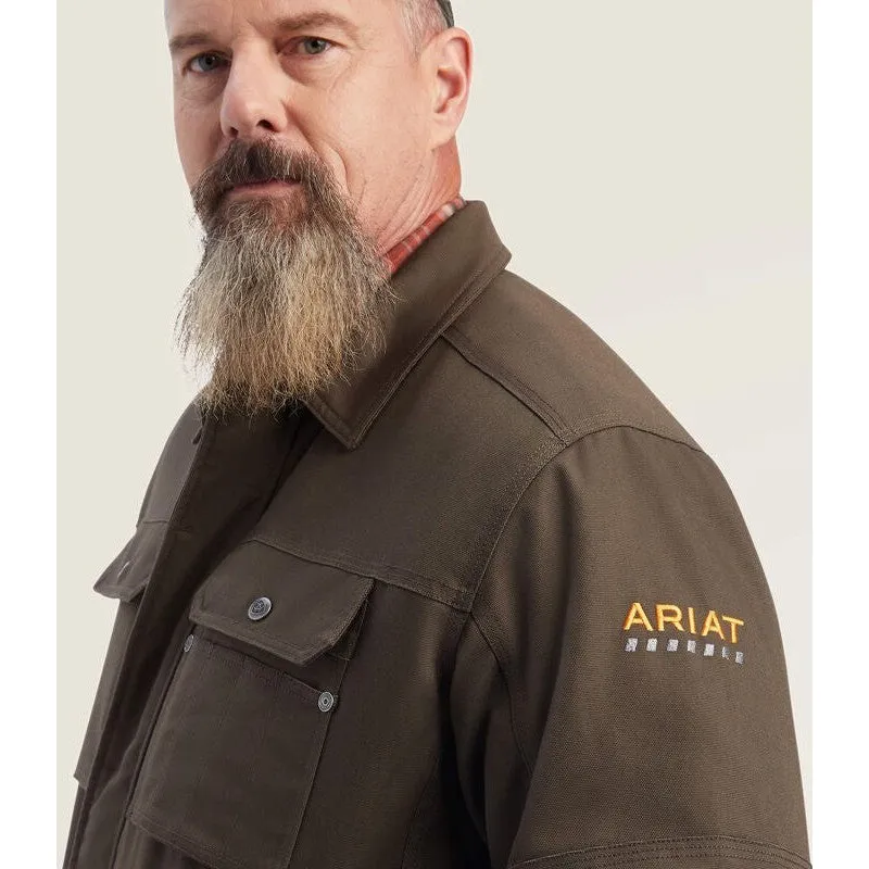 Ariat Men's Rebar DuraCanvas Sherpa-Lined Work Coat Wren - 10041506
