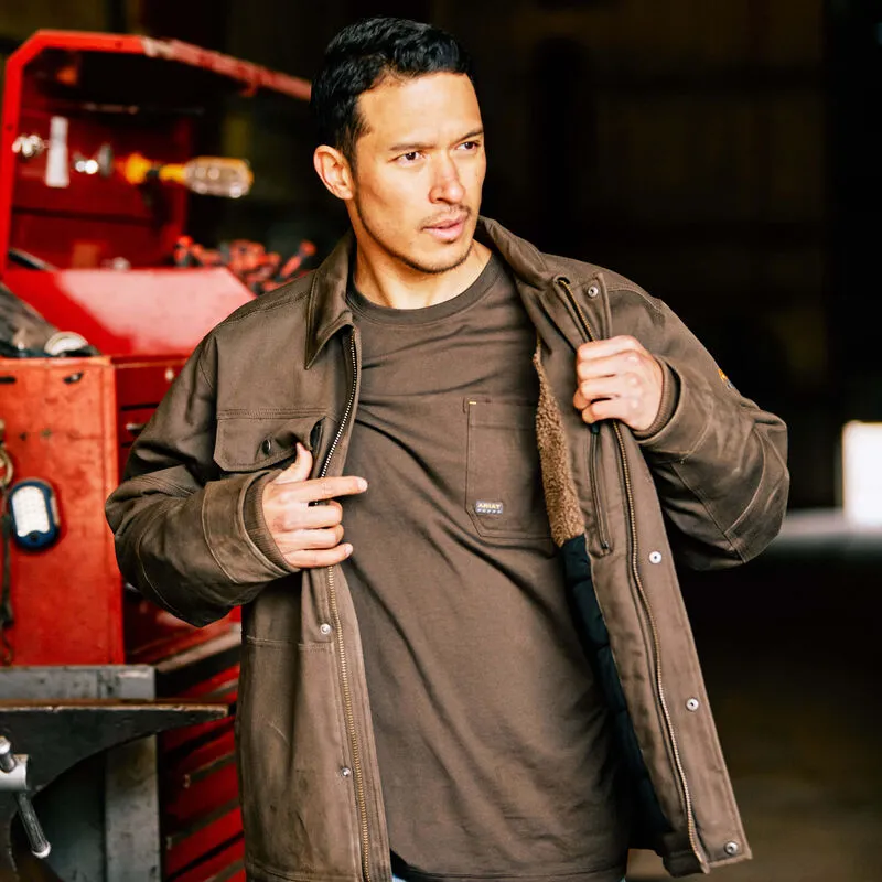 Ariat Men's Rebar DuraCanvas Sherpa-Lined Work Coat Wren - 10041506