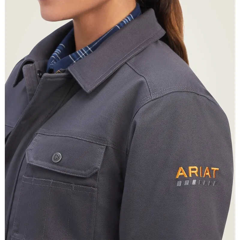 Ariat Women's Rebar DuraCanvas Sherpa-Lined Work Coat Grey - 10041469