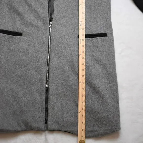Asilio Midi Coat Jacket Colorblock Sz S Wool Preppy Academia Minimalist Neutral