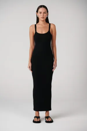 'BAYSE' IZZIE MIDI DRESS - BLACK