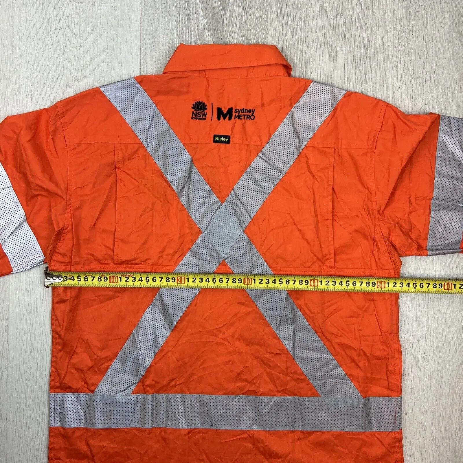 Bisley Workewear Long Sleeve Button Up UPF50  Reflective Tape Size Small (New)