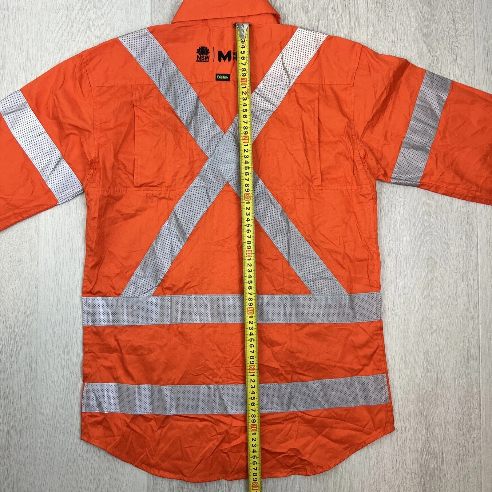 Bisley Workewear Long Sleeve Button Up UPF50  Reflective Tape Size Small (New)