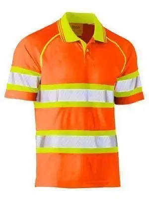 Bisley Workwear Taped Double Hi Vis Mesh Polo Short Sleeve BK1223T
