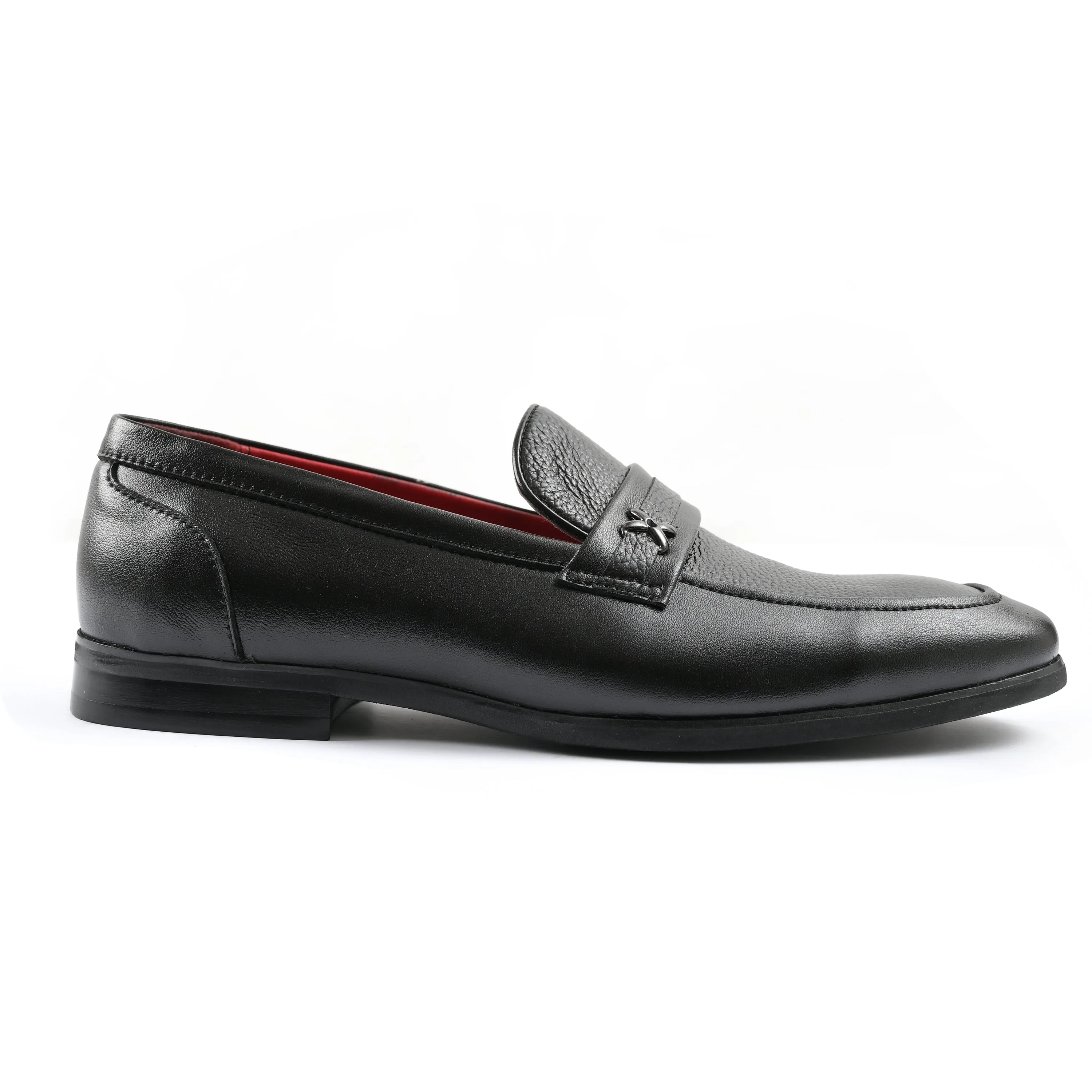 BLACK MILT TEXTURED SHOES