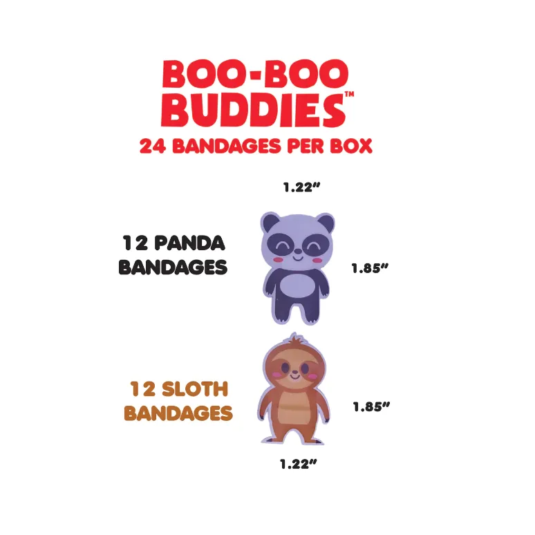 Boo-Boo Buddies Sterile Adhesive Bandages - Sloth   Panda