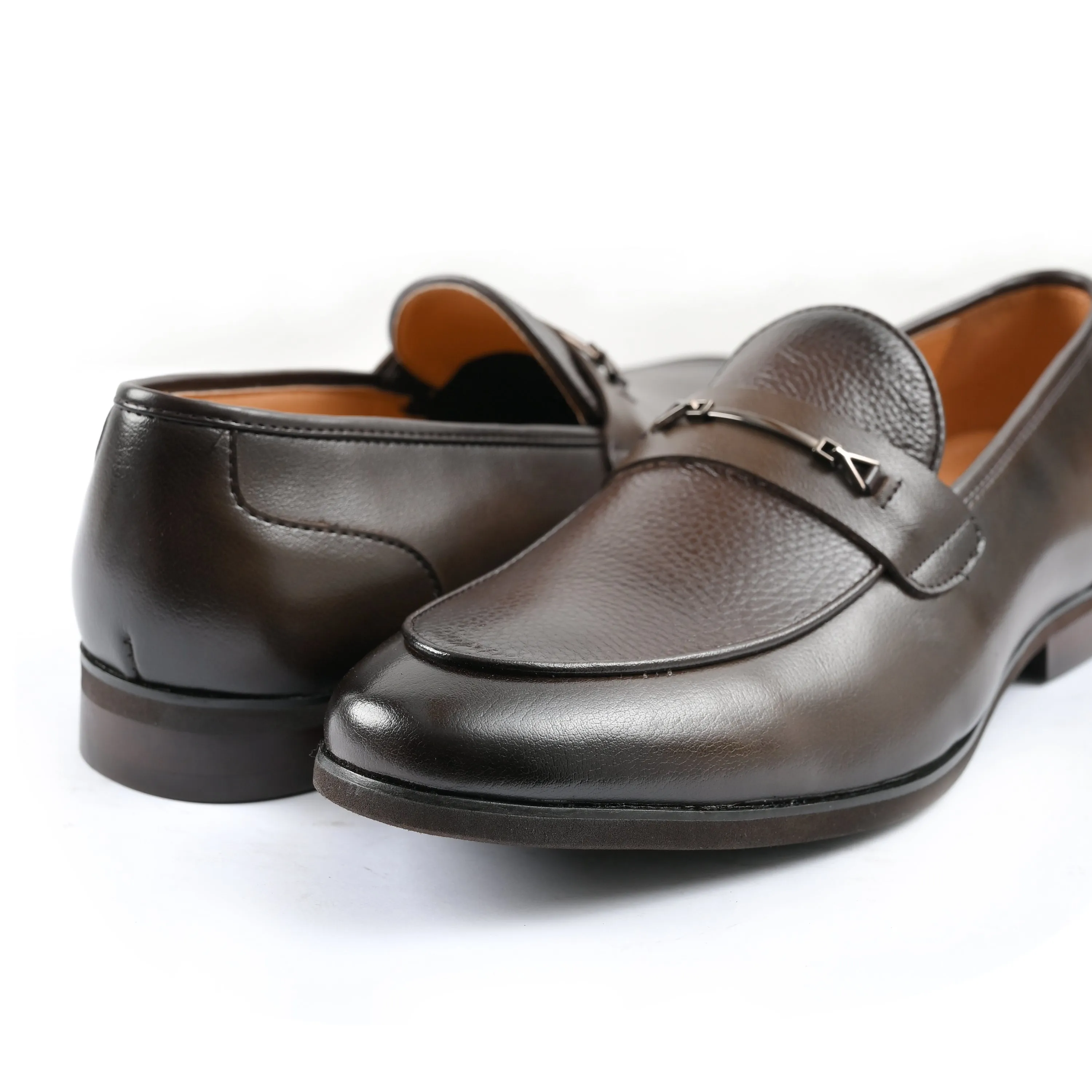 BROWN MILT TEXTURED SHOES