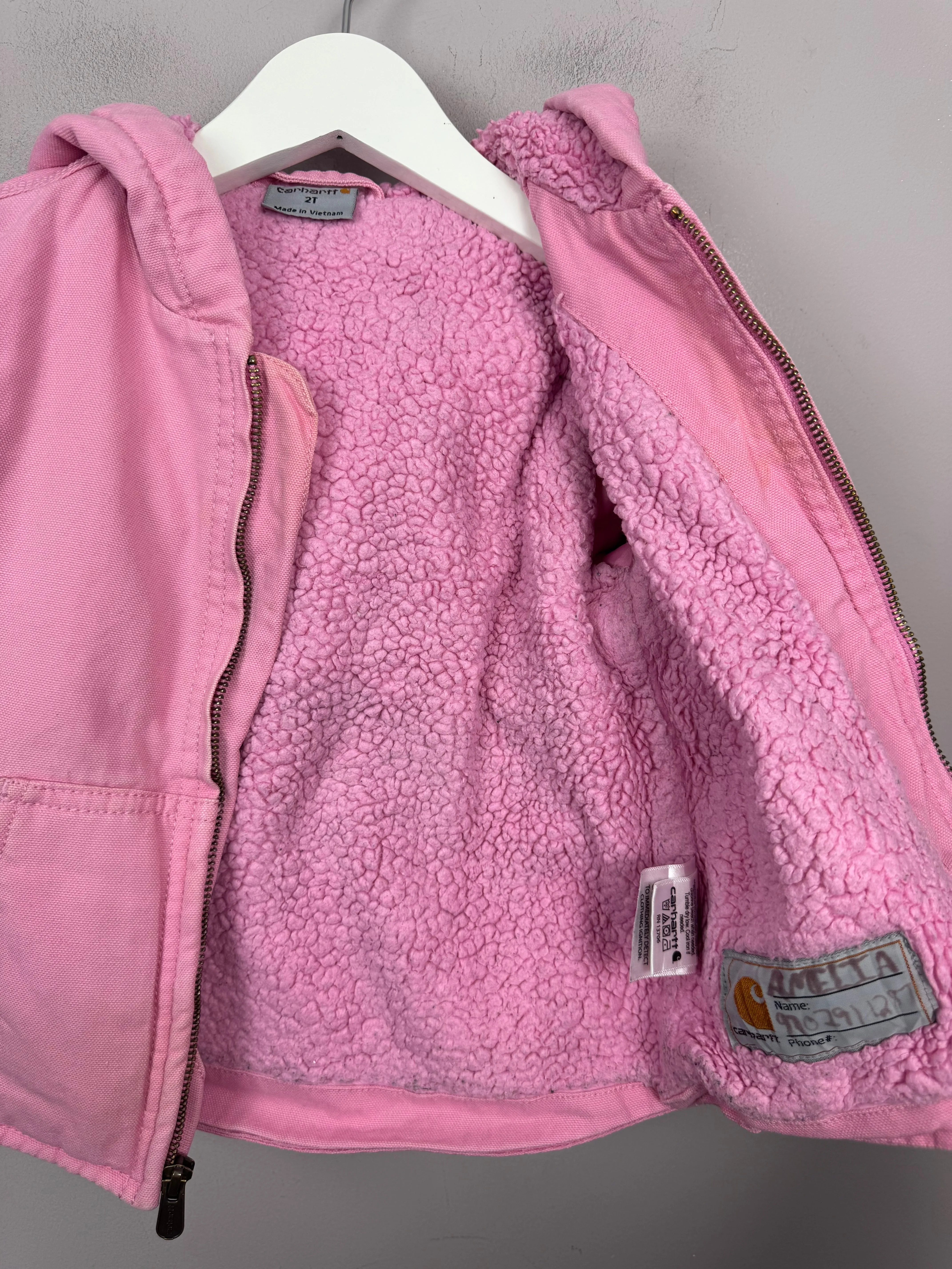 Carhartt Baby Pink Hooded Jacket 2y