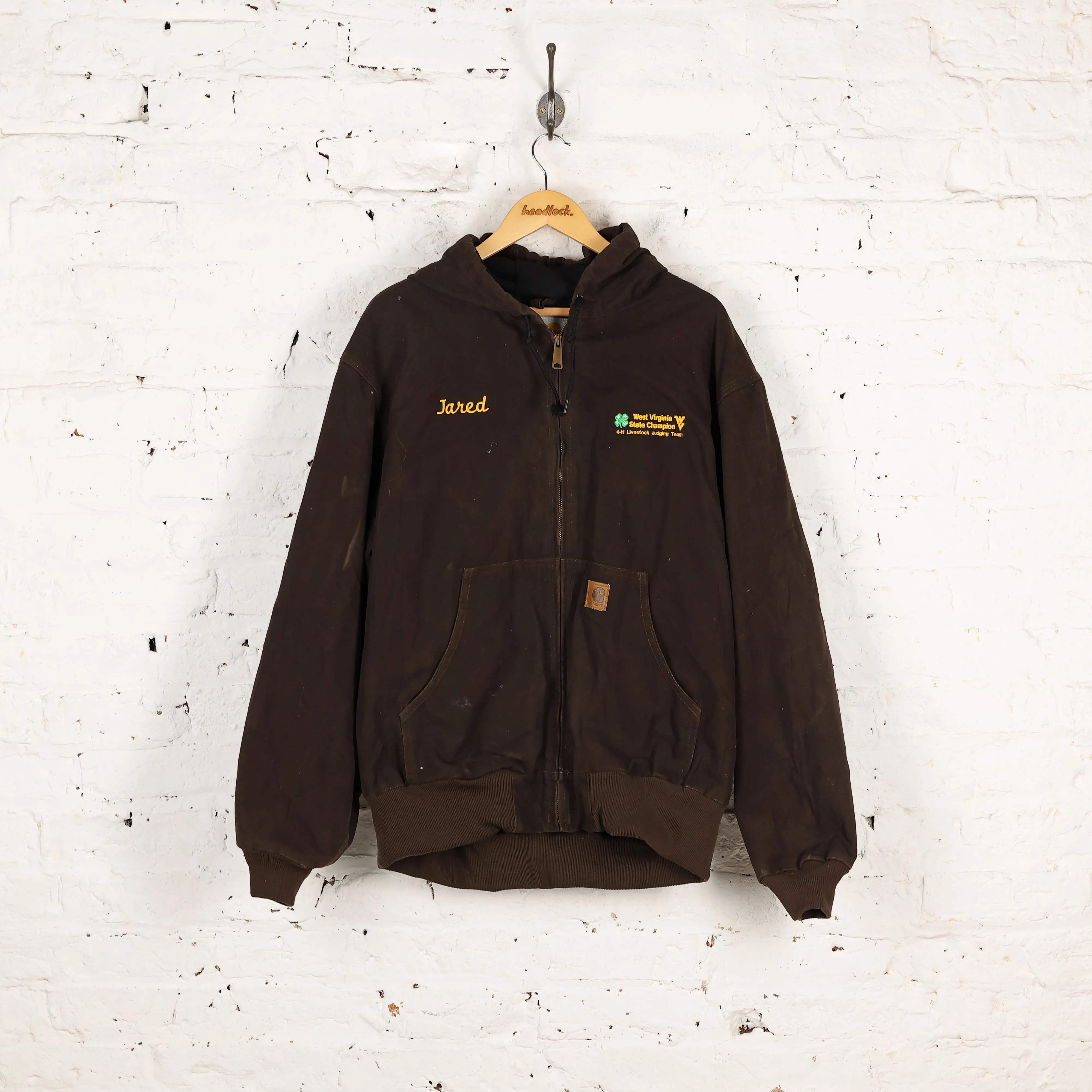 Carhartt Hooded Work Jacket Coat - Brown - XL