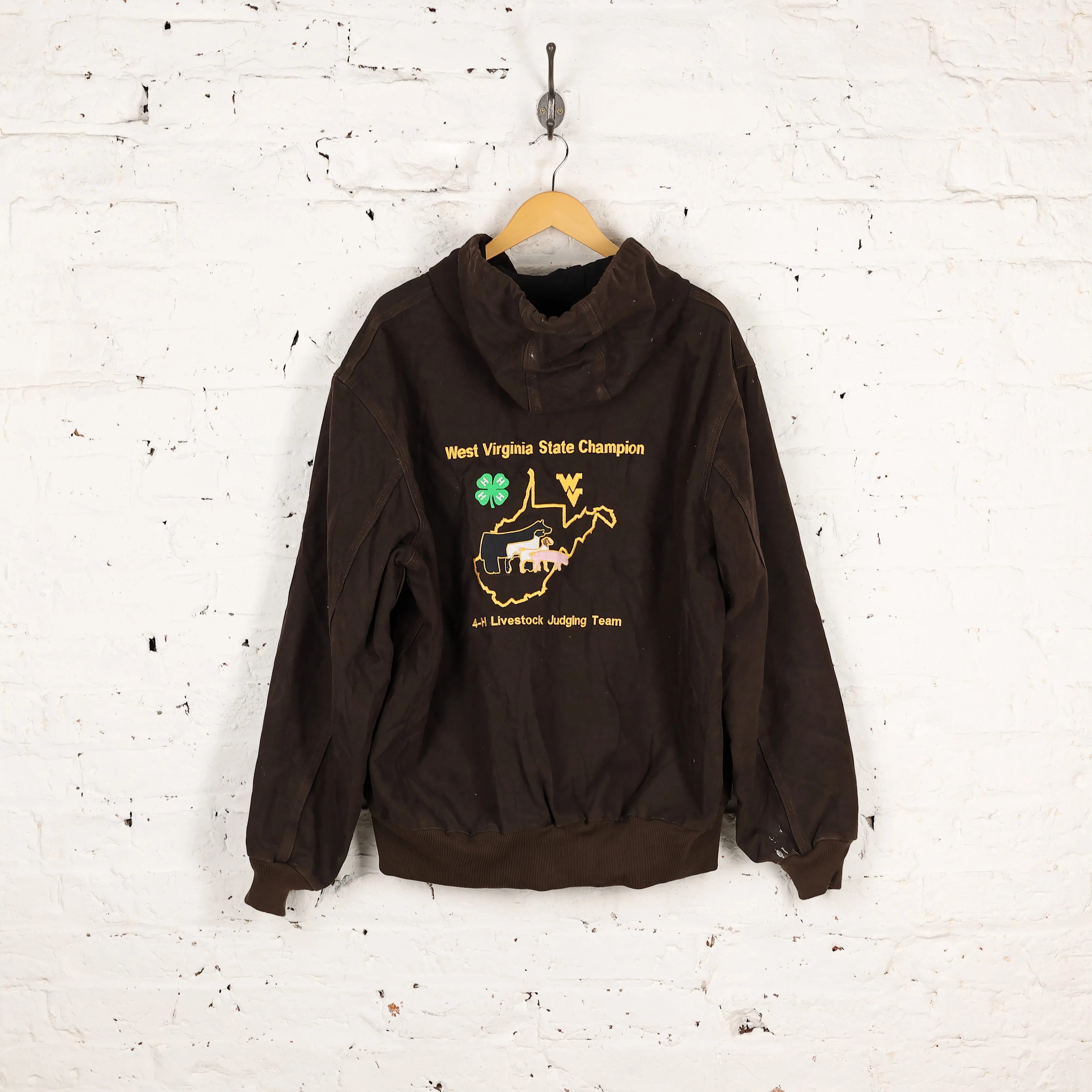 Carhartt Hooded Work Jacket Coat - Brown - XL