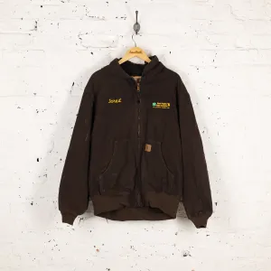 Carhartt Hooded Work Jacket Coat - Brown - XL