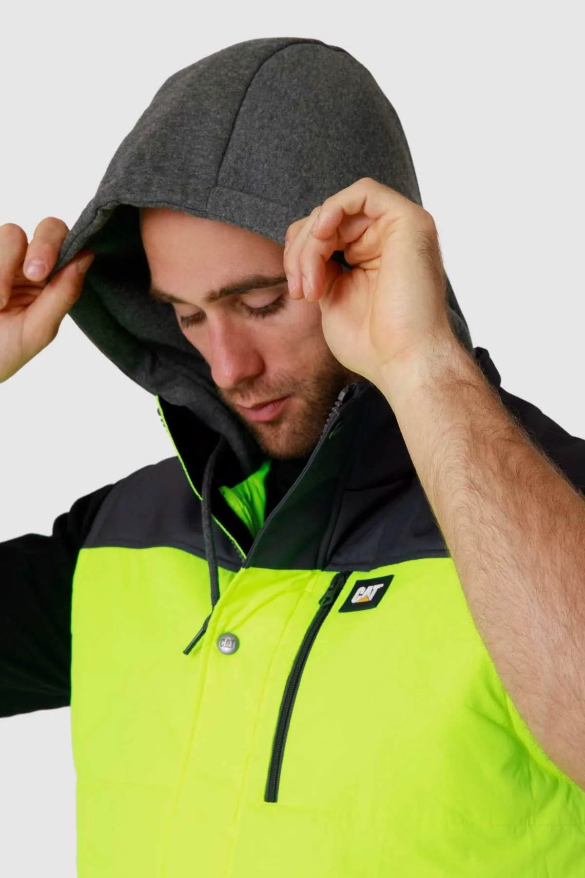 CAT Hi Vis Hooded Work Vest