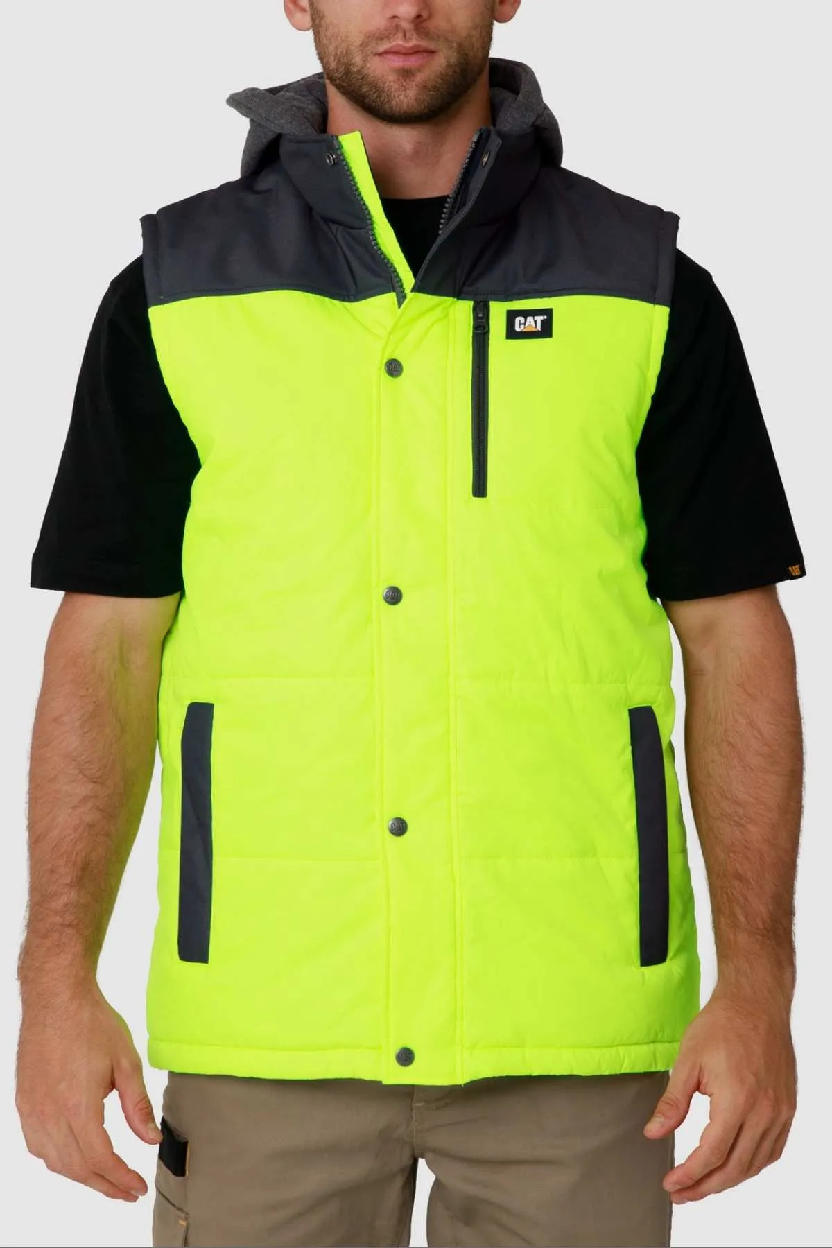 CAT Hi Vis Hooded Work Vest