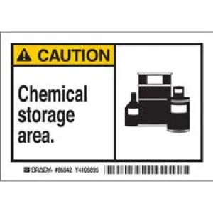 CAUTION Chemical storage area. Labels