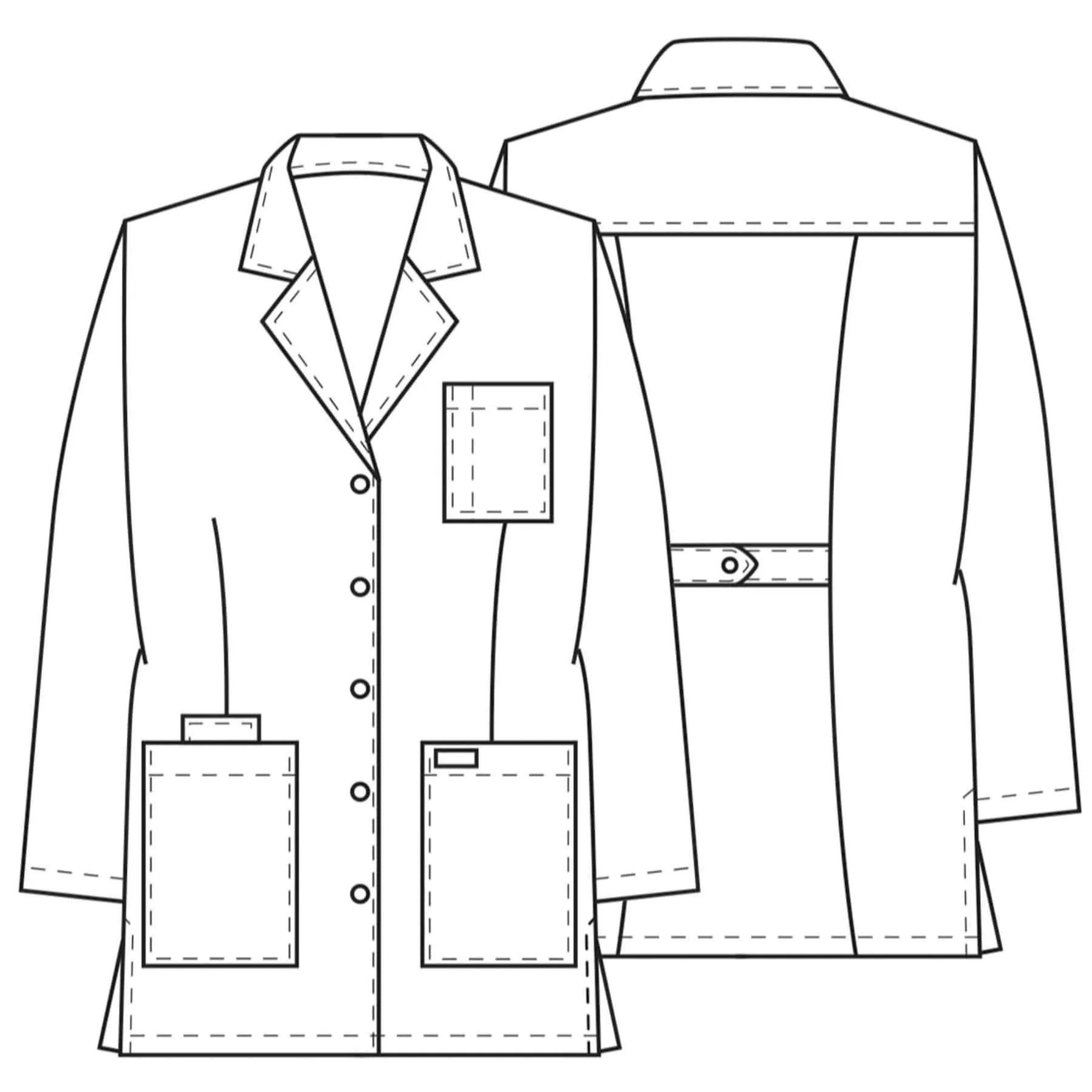 Cherokee Workwear Professionals 1369 Lab Coat Womens 32" Snap Front White