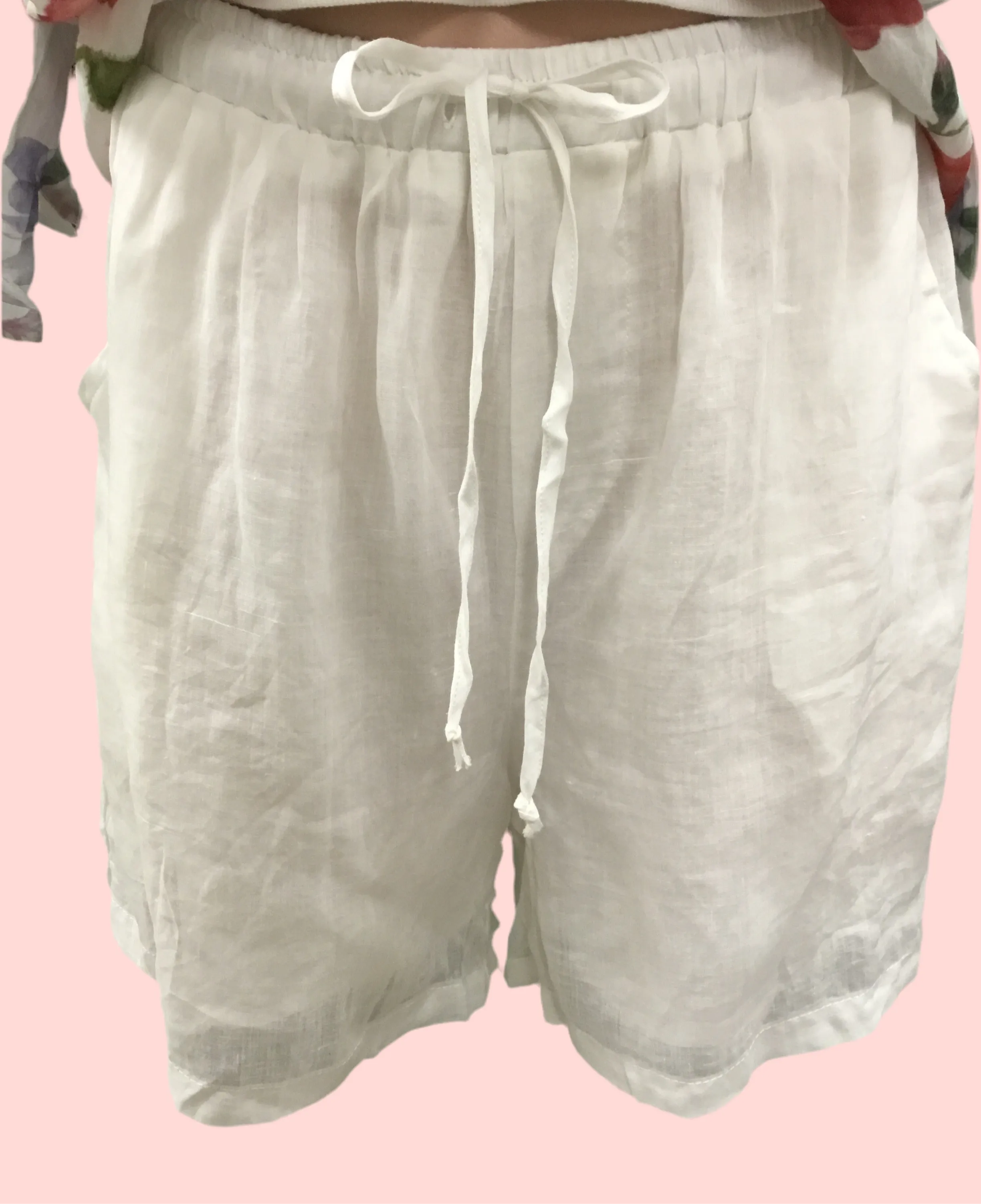 Coastal Linen Shorts White