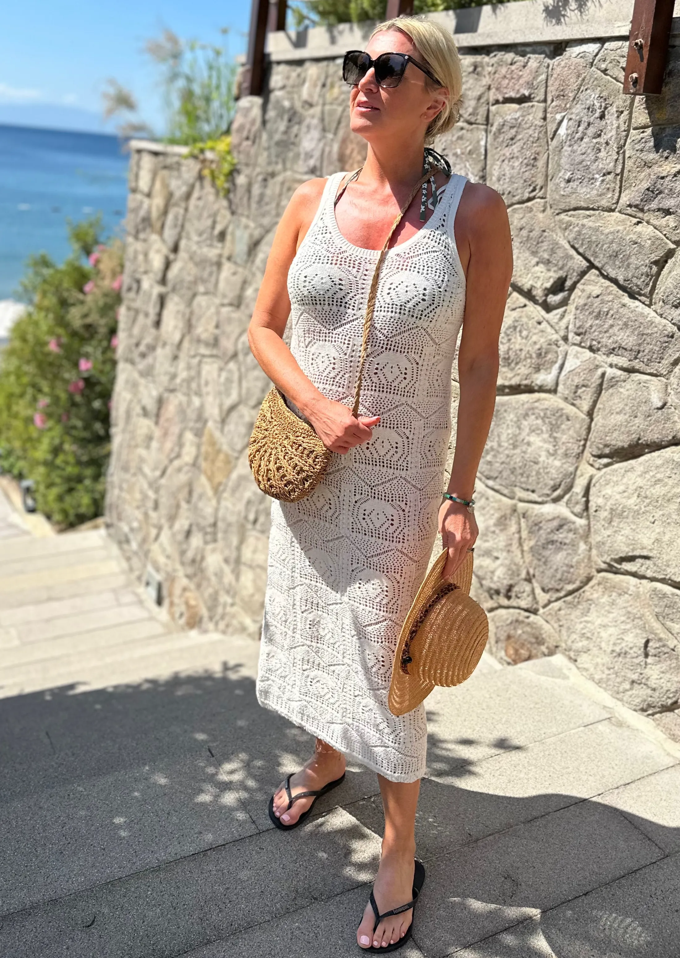 Cream Crochet Beach Dress