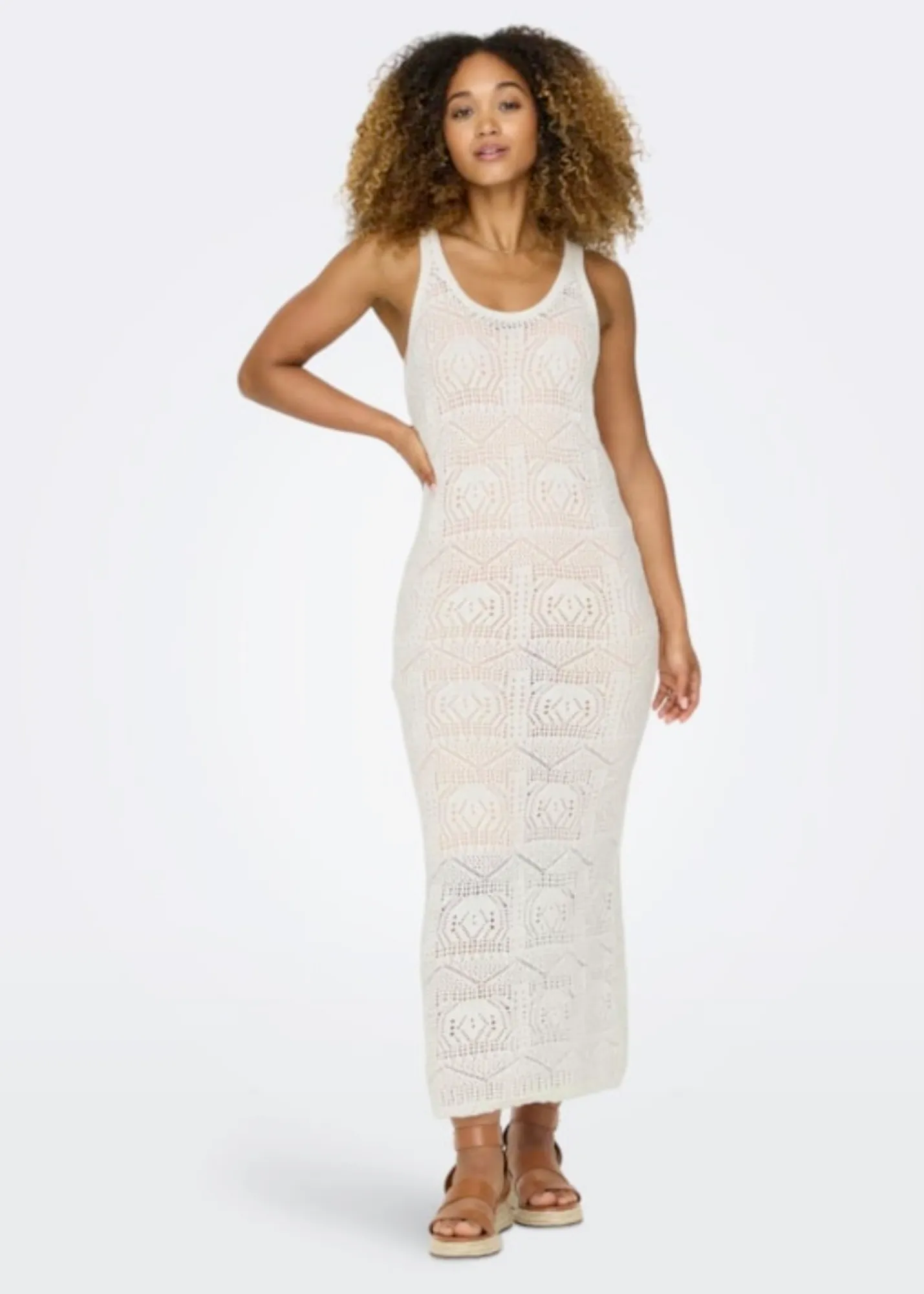 Cream Crochet Beach Dress