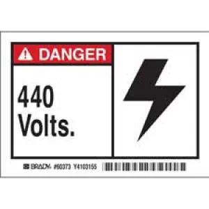 DANGER 440 Volts. Labels