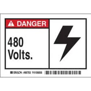 DANGER 480 VOLTS Labels