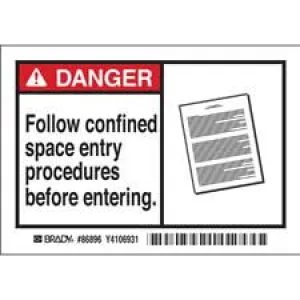 DANGER Follow confined space entry procedures before entering. Labels