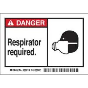 DANGER Respirator required. Labels