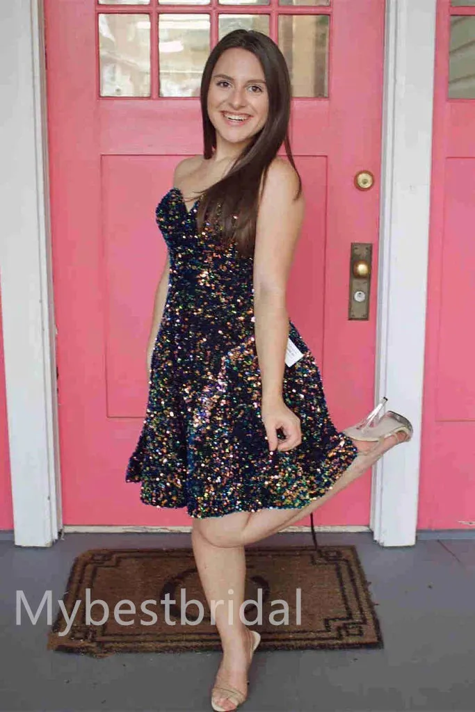 Elegant Sweetheart Sleeveless A-line Short Mini Homecoming Dress,  HDS0132