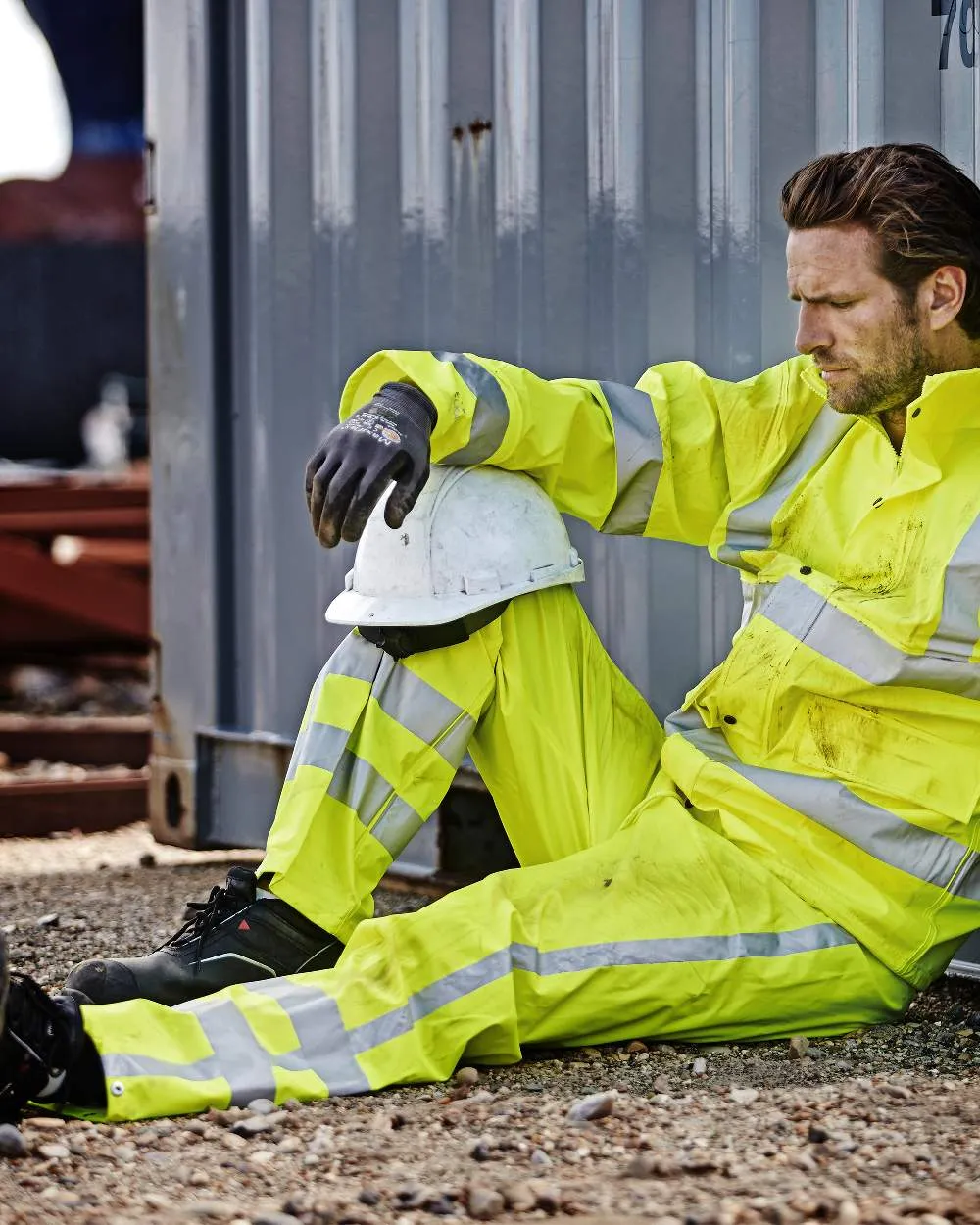 Elka Mens Dry Zone Hi-Vis Rain Trousers