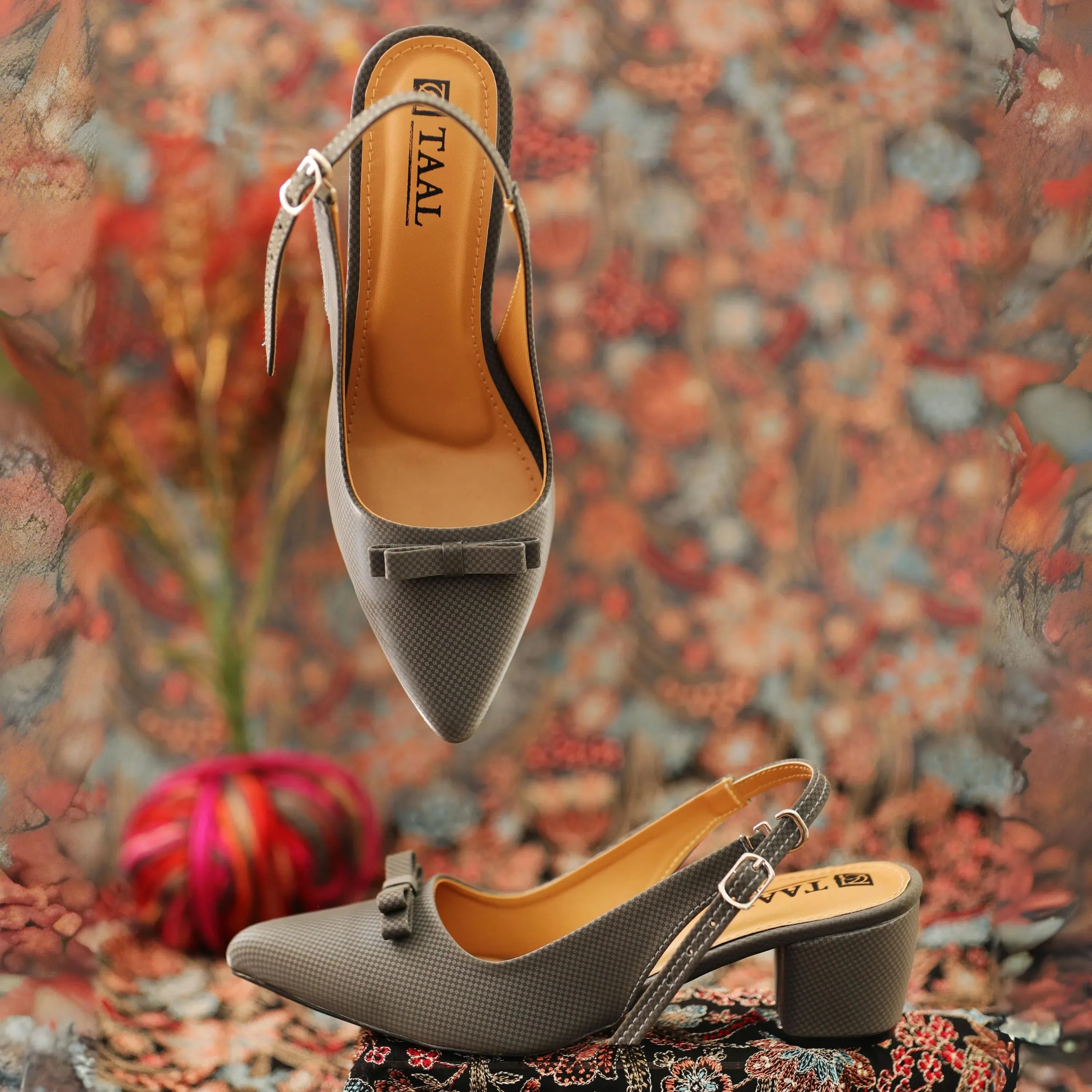 Elysia Grey women sling back heels