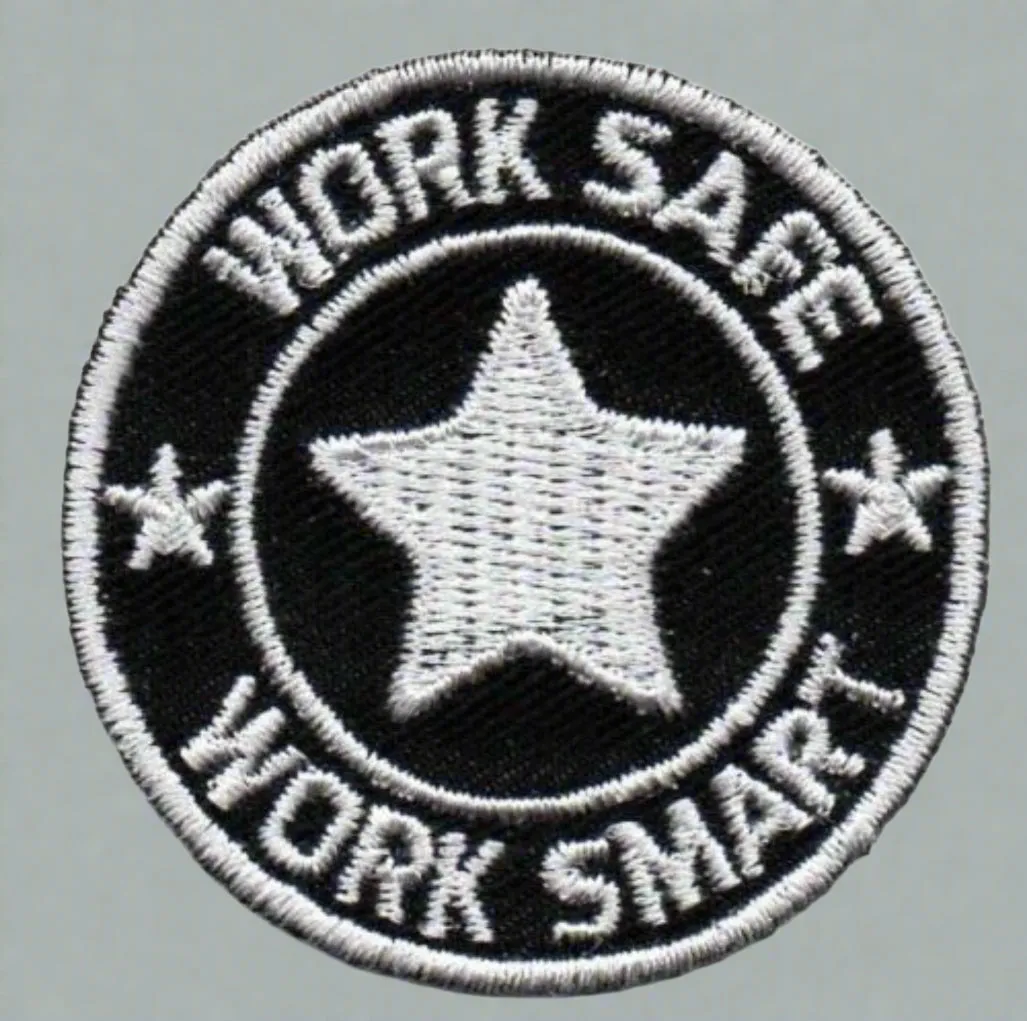 Embroidery Patch with Heat Seal Backing w/Work Safe Logo - #400535