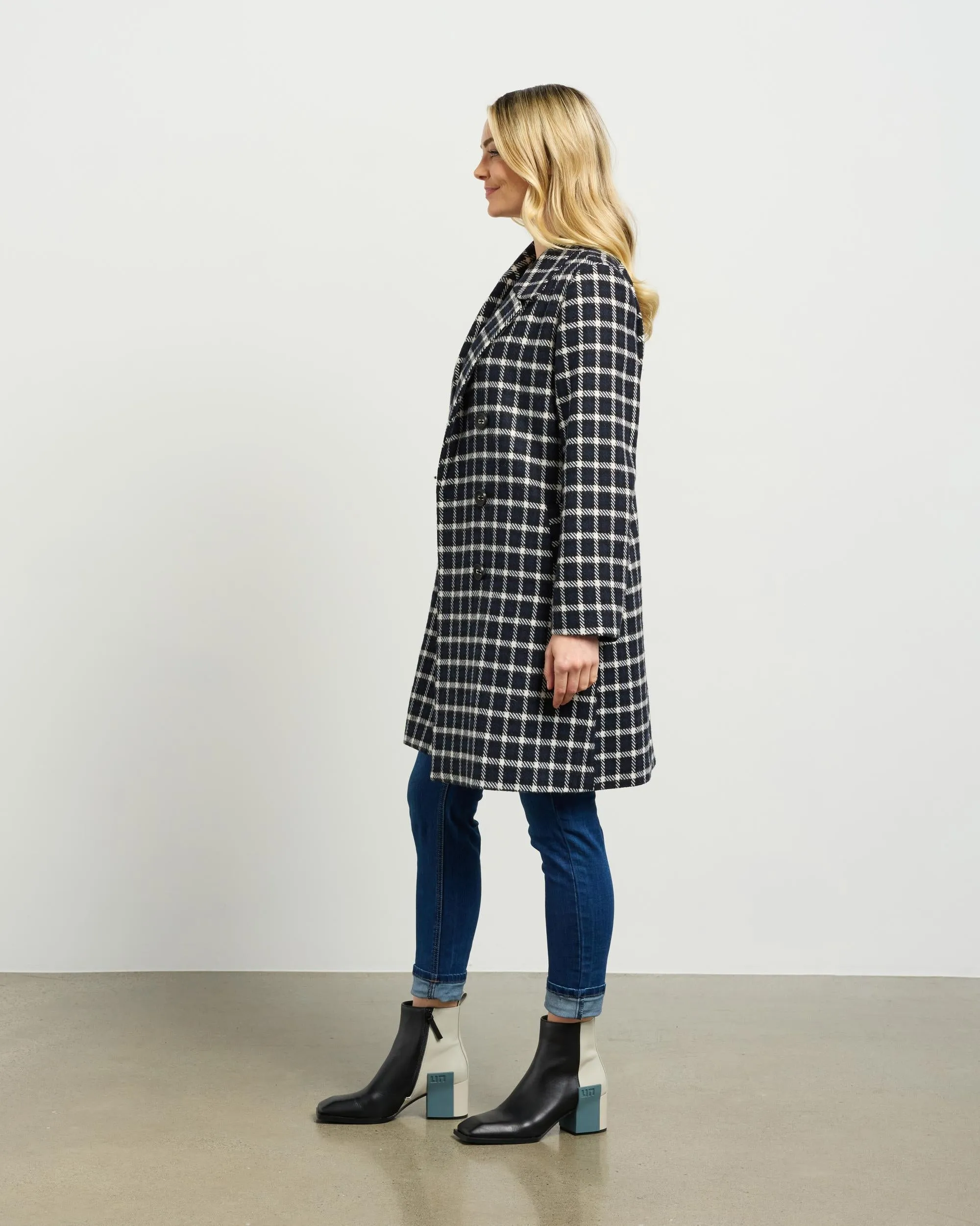 et alia Ezra Coat - Blue Black Plaid