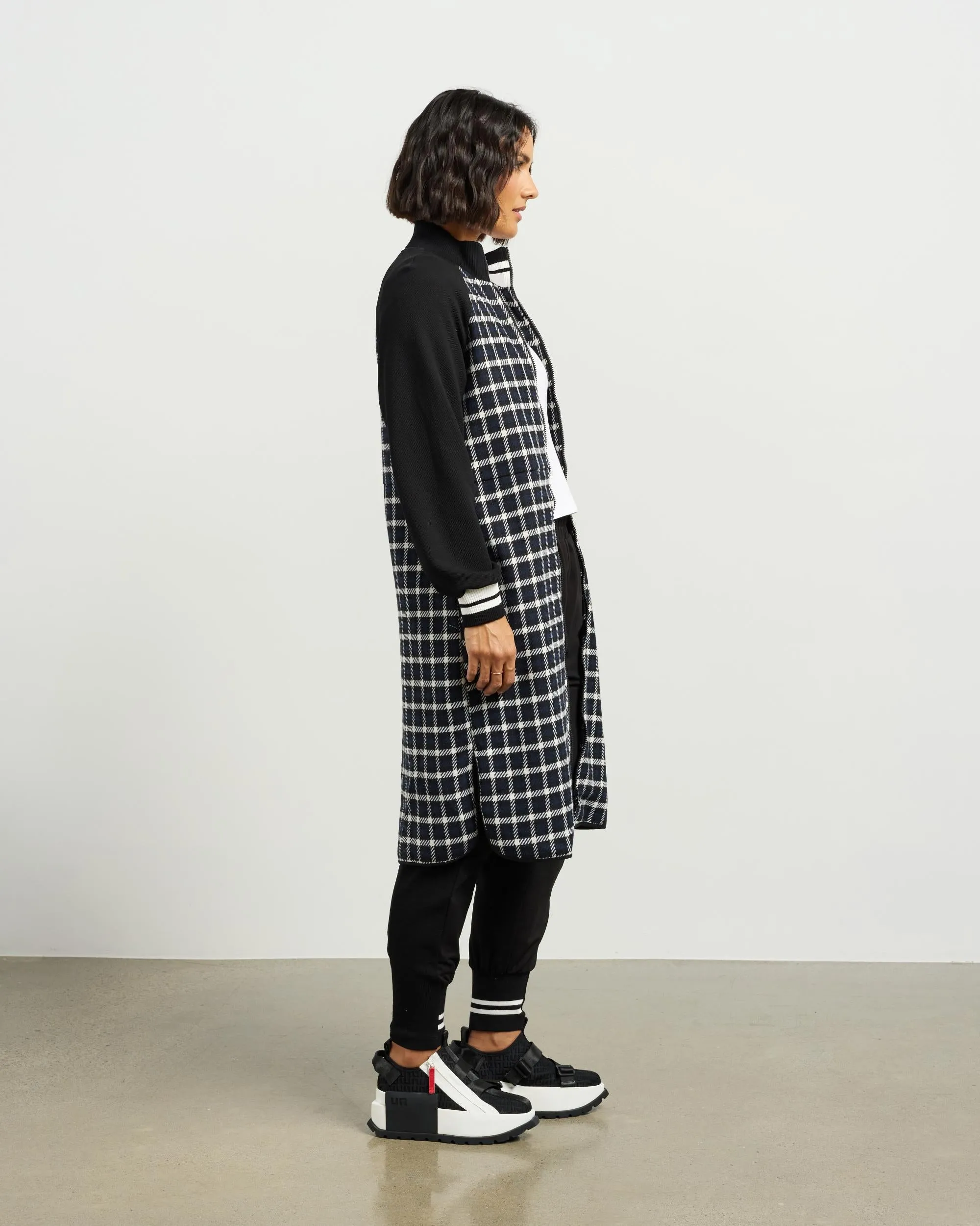 et alia Nova Coatigan - Blue Black Plaid