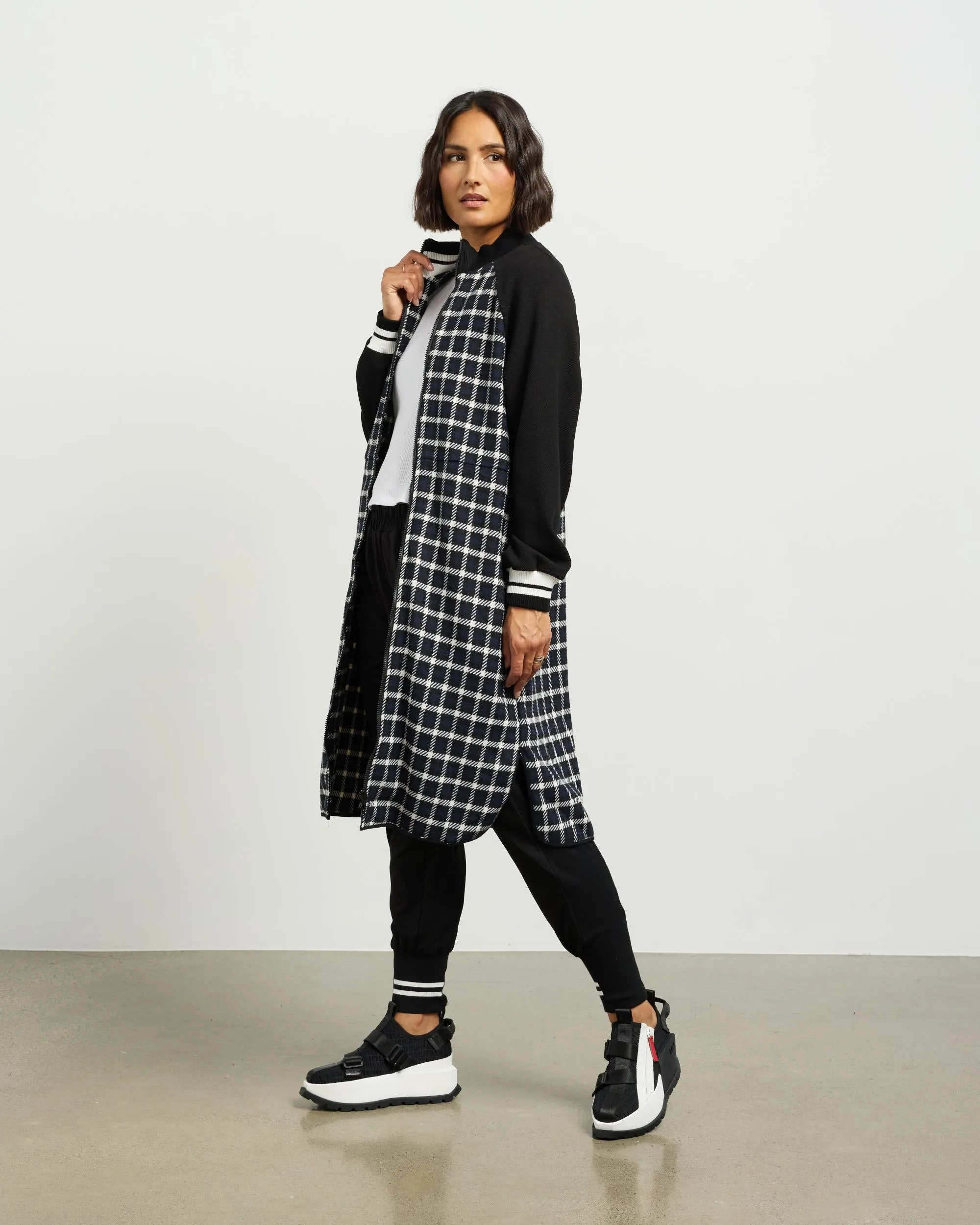 et alia Nova Coatigan - Blue Black Plaid
