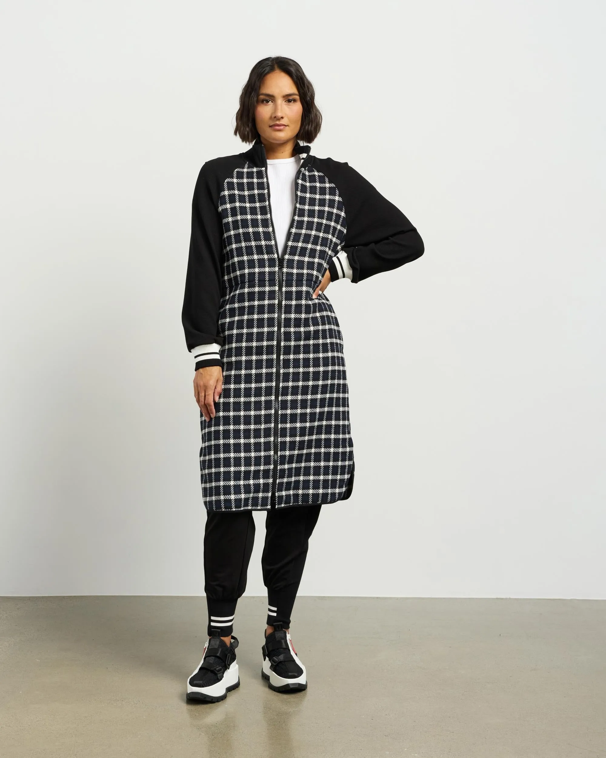 et alia Nova Coatigan - Blue Black Plaid