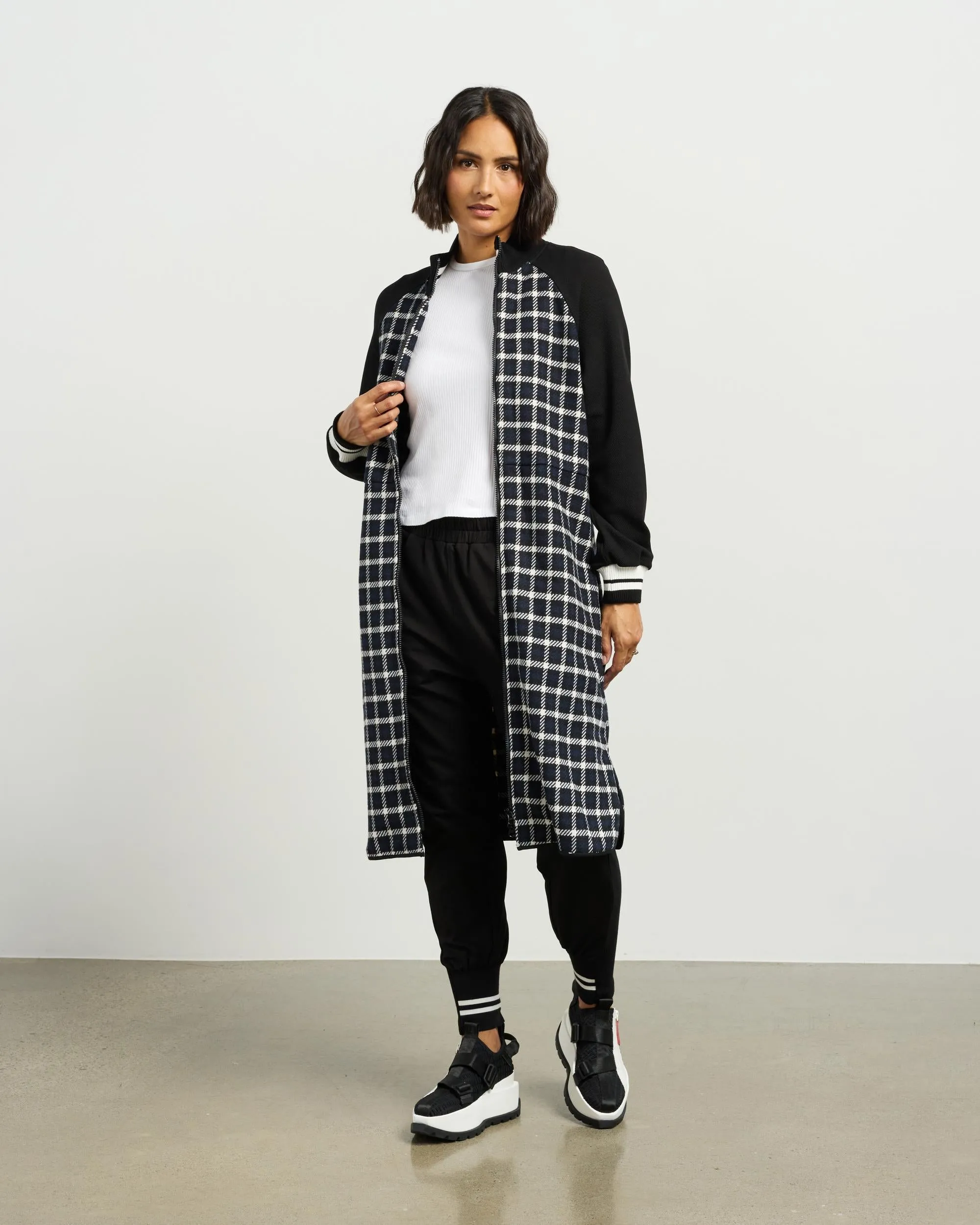 et alia Nova Coatigan - Blue Black Plaid
