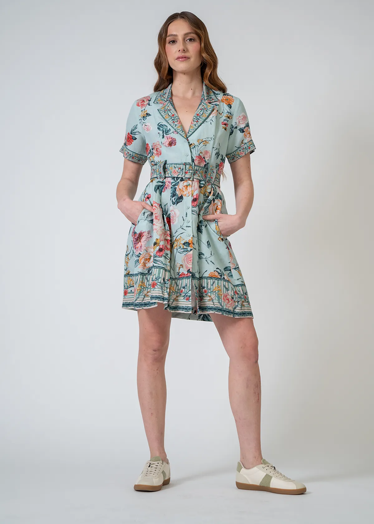 Eva multicolor collared mini dress
