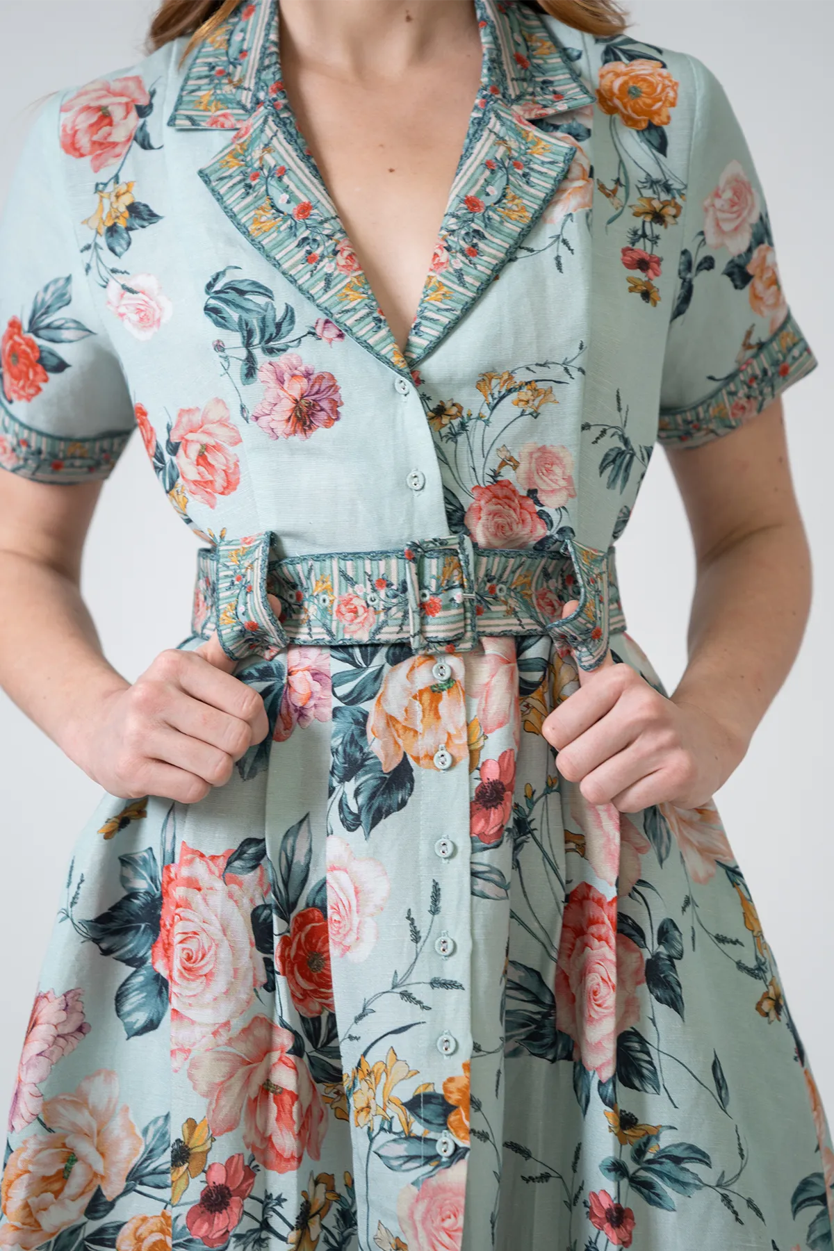 Eva multicolor collared mini dress